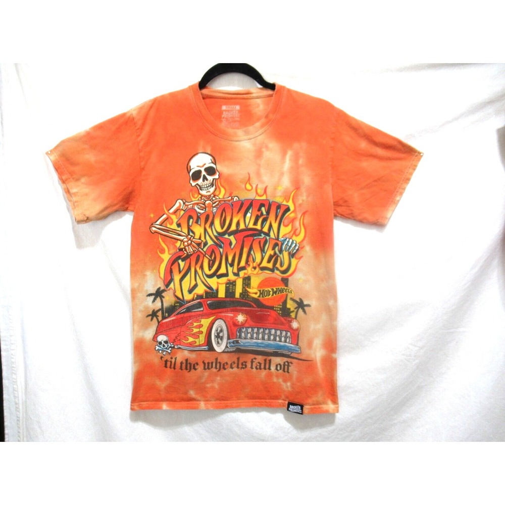 Broken Promises Small Orange Tie Dye Hot Wheels Til The Wheels Fall Off T-Shirt